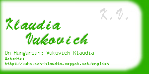 klaudia vukovich business card